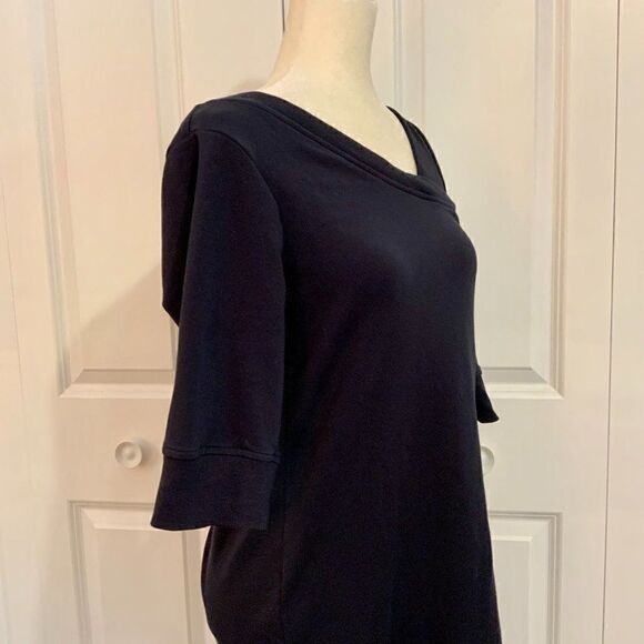 Sundays Navy Blue Single Cold Shoulder Knit Super Soft Dress Medium - Picture 5 of 10